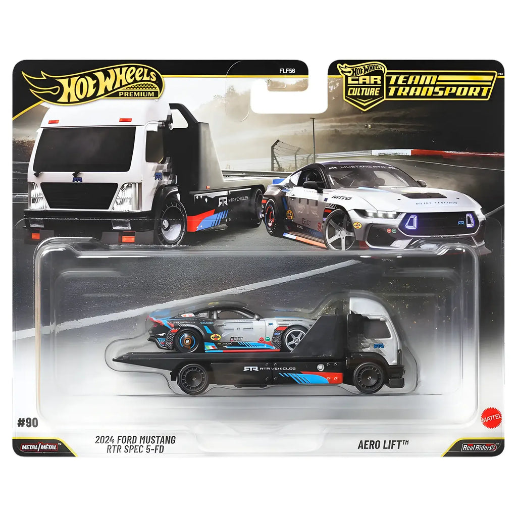 HOTWHEELS トランスポート2024フォード マスタング/エアロリフト2台 2024 Ford Mustang RTR Spec 5-FD Hot Wheels Team Transport 2026 K