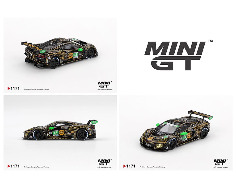 MINI GT Chevrolet Corvette Stingray ３台 Chevrolet Corvette Z06 GT3.R #13 AWA 2025 IMSA Daytona 24 Hrs Mini
