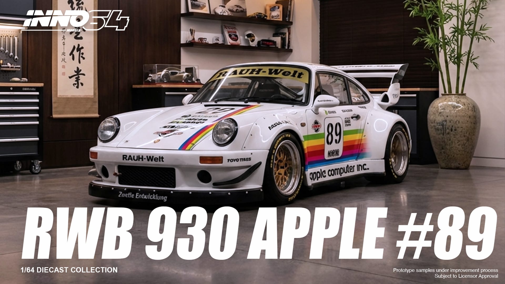 PRE-ORDER) Porsche RWB 930 #89 Apple Livery Inno64 1/64 scale