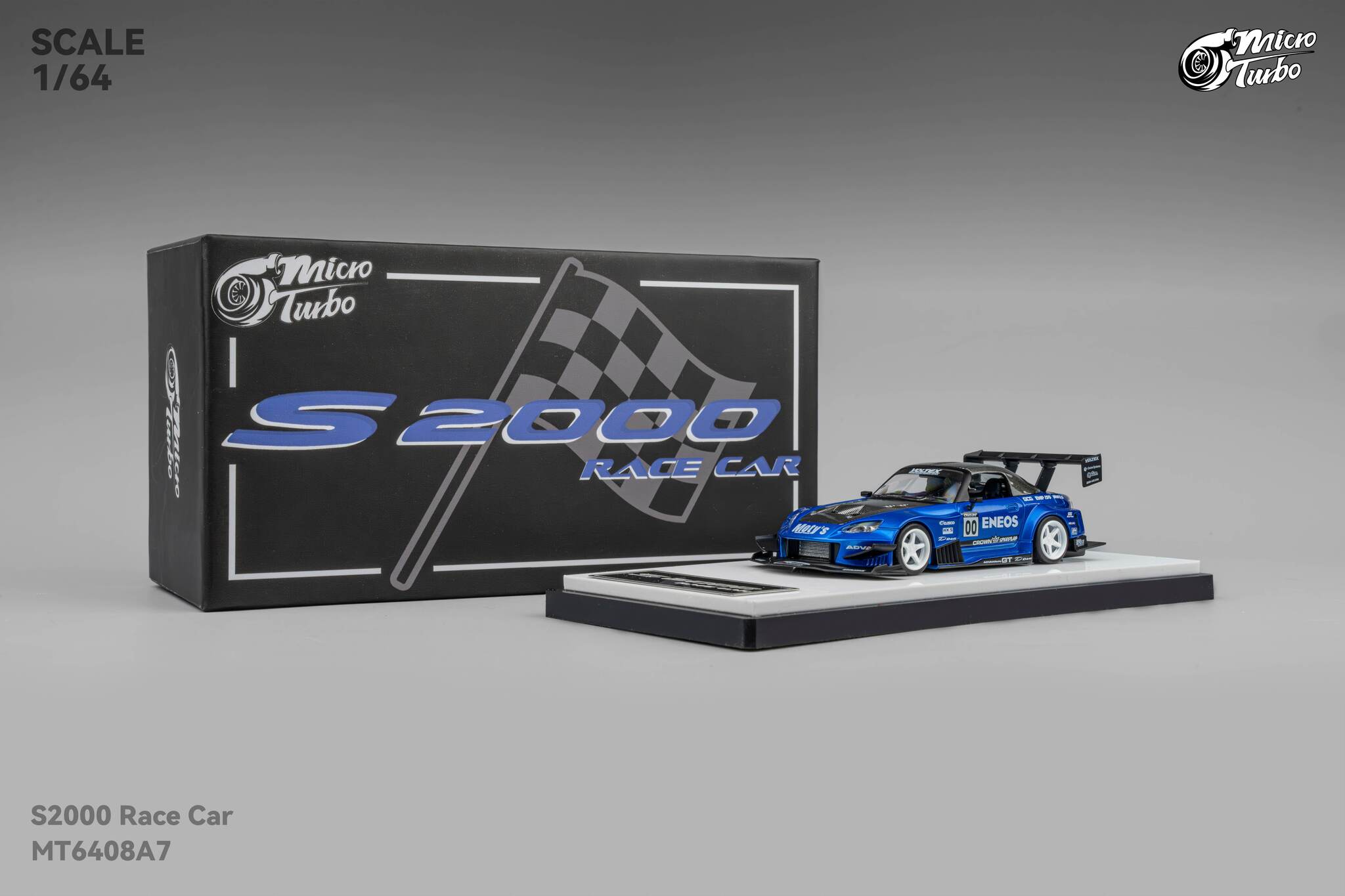 Custom Honda S2000 Racing Candy Blue Micro Turbo 1/64 scale – Hanz