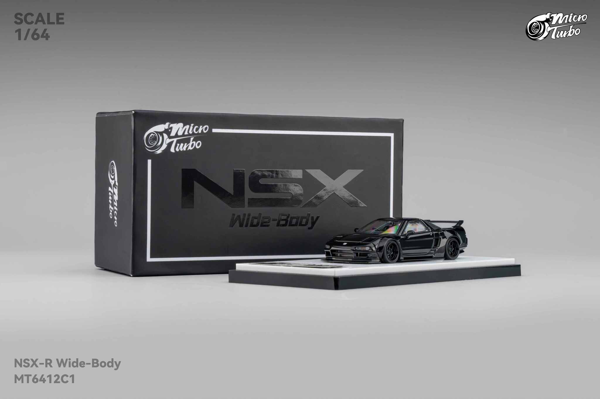 NSX-R Custom Wide Body Gloss Black Micro Turbo 1/64 scale – Hanz