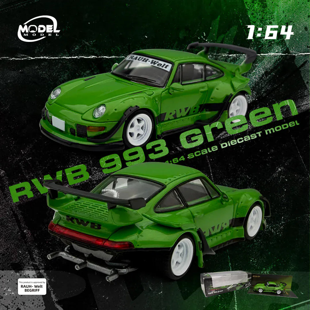 Porsche 911 993 RWB Green  ModelModel 1:64 MM64-RWB993-008