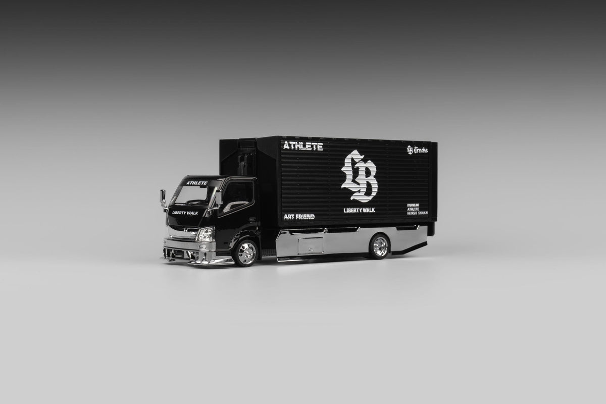 Custom Box Truck Silhouette Liberty Walk AIT Black Micro Turbo 1/64 scale mt6404B9