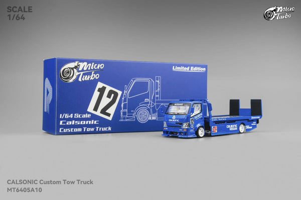 Custom Tow Truck Calsonic Blue Micro Turbo 1/64 scale MT6405A10
