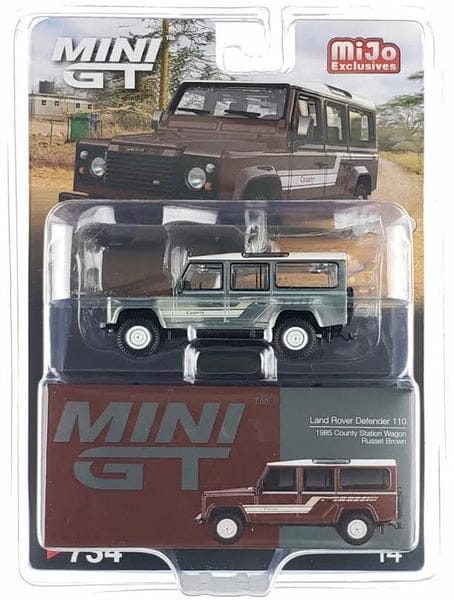 Land Rover Defender 110 1985 County Station Wagon Russet Brown | Mini GT 1:64 MGT00734-MJ Chase