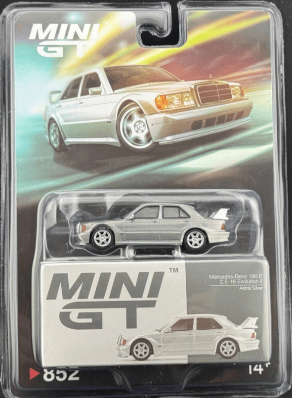 Chase Mercedes-Benz 190E 2.5-16 Evolution II – Astral Silver Mini GT 1/64 scale MGT00852-BL Chase