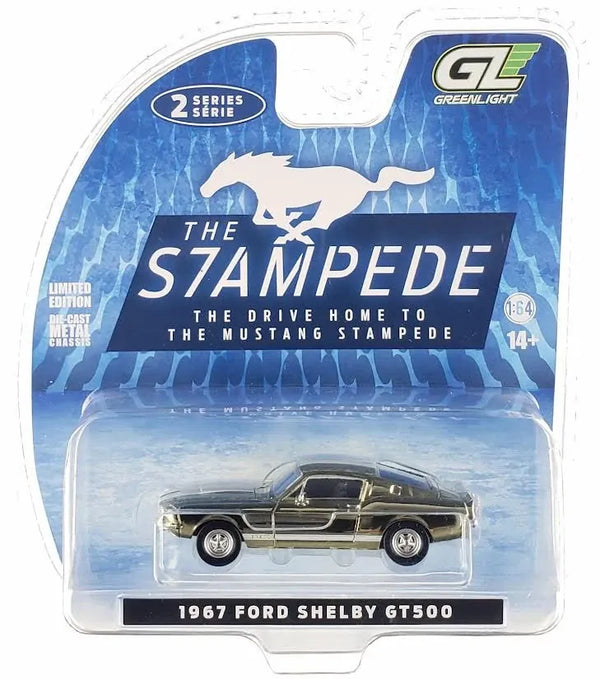 1967 Shelby GT500 Fastback Lime Gold Mustang Stampede 2 | Greenlight 1:64 | Pre-order 125402-A CHROME Chase