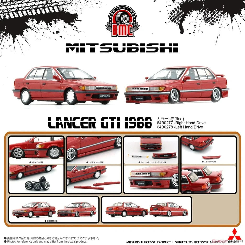 Mitsubishi 1988 Lancer Gti Red LHD BM Creations 1/64 – Hanz Driven