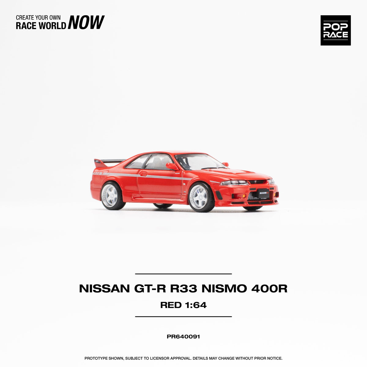 Nissan Skyline GTR R33 Nismo 400R Red Pop Race 1/64 PR640091