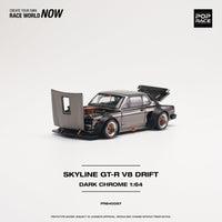Skyline GT-R V8 Drift Hakosuka Dark Chrome 1/64 Pop Race PR640097