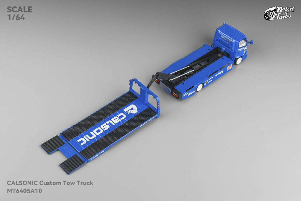 Custom Tow Truck Calsonic Blue Micro Turbo 1/64 scale MT6405A10