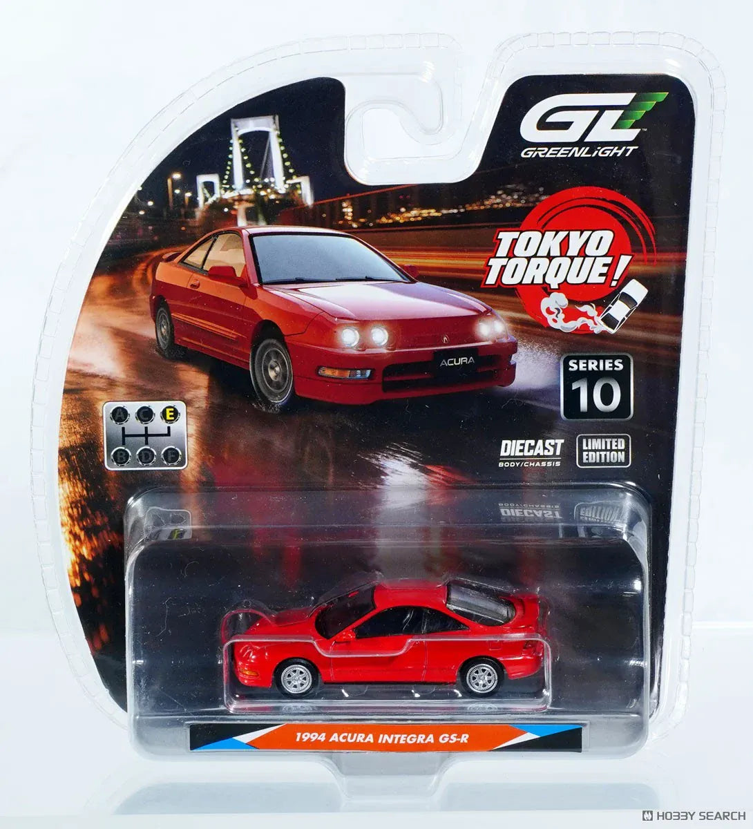 1994 Acura Integra GS-R with Custom Wheels Milano Red Tokyo Torque Series 10 Greenlight 1:64 GL-235110-E