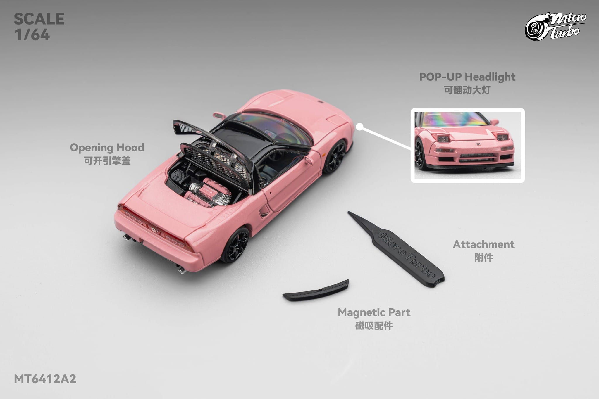 NSX-R NA1 Metallic Pink Micro Turbo 1/64 scale – Hanz Driven