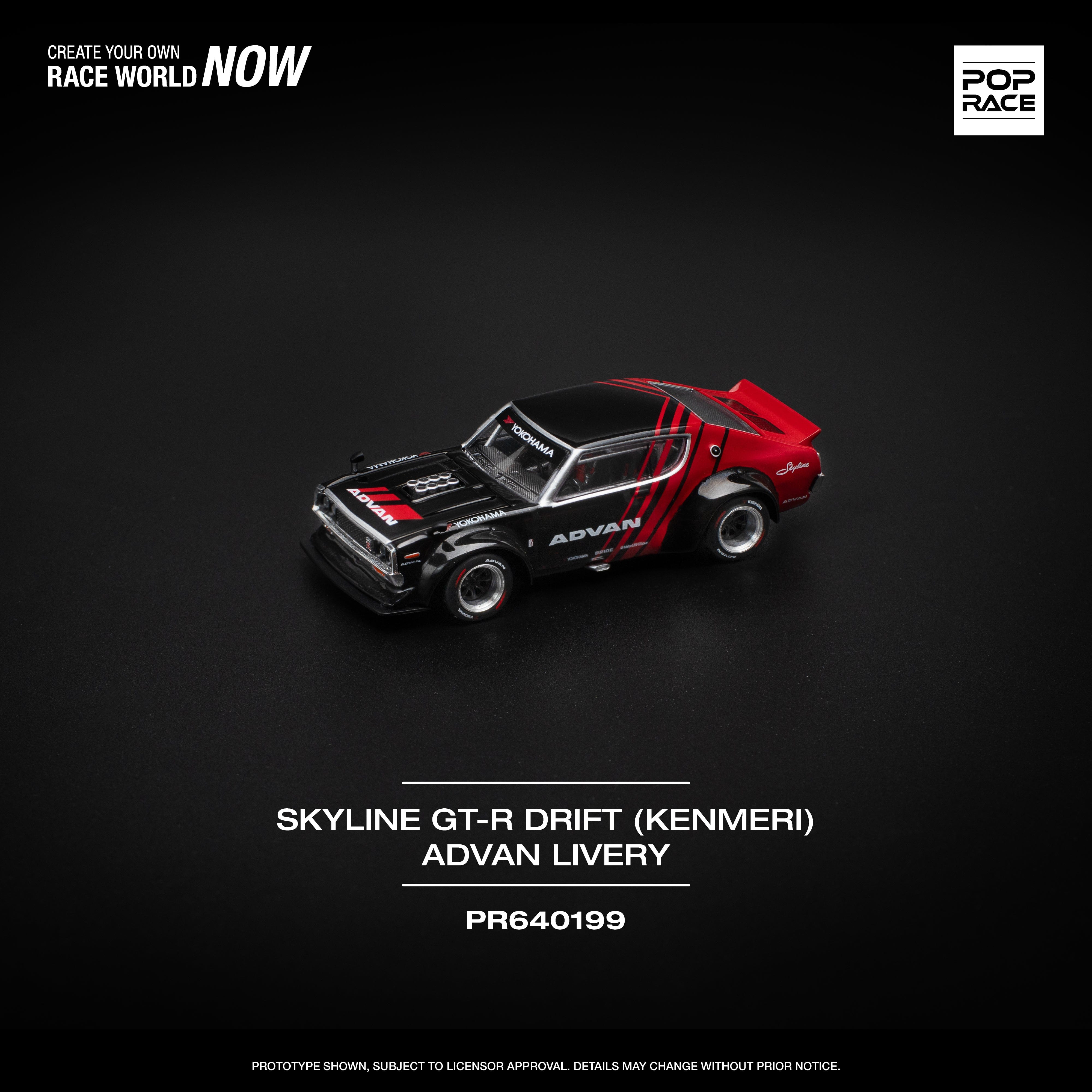 Skyline GT-R V8 Drift Kenmeri Advan 1/64 Pop Race – Hanz Driven