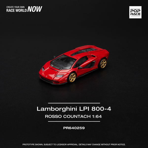 Lamborghini Countach COUNTACH LP 800 Rosso Pop Race 1/64 scale