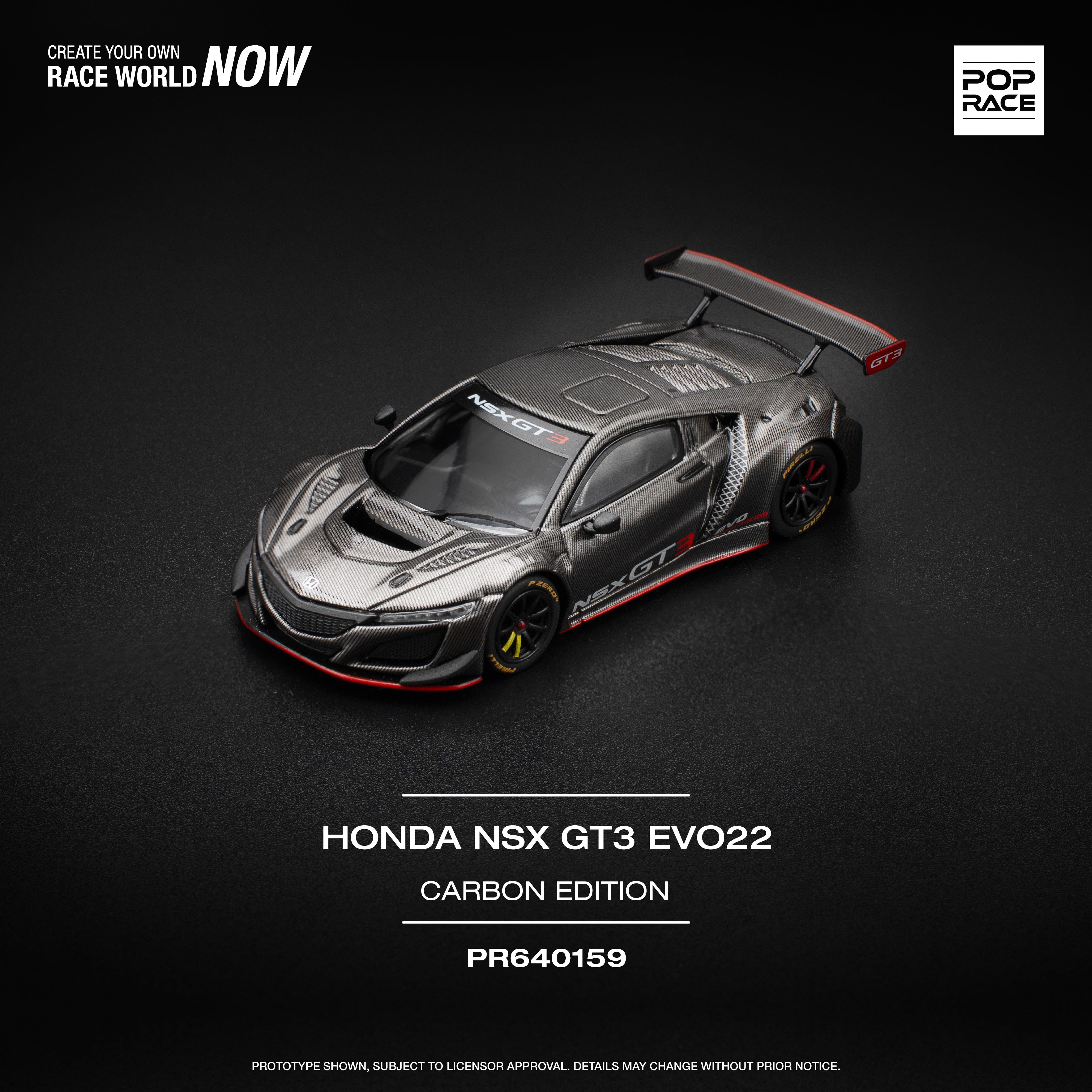 Honda NSX GT3 EVO22 Carbon Edition Pop Race 1/64 scale – Hanz Driven