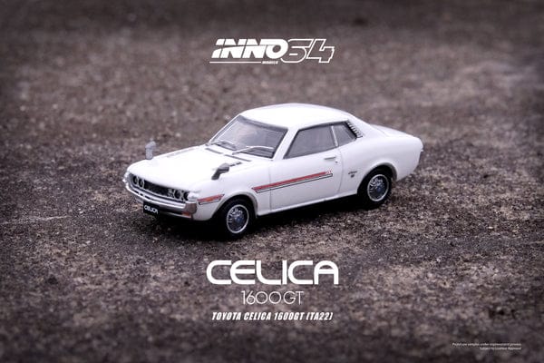 Toyota Celica 1600GT TA22 White Inno64 1/64 scale – Hanz Driven