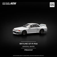 Nissan Skyline GTR R-32 Crystal White Pop Race 1/64