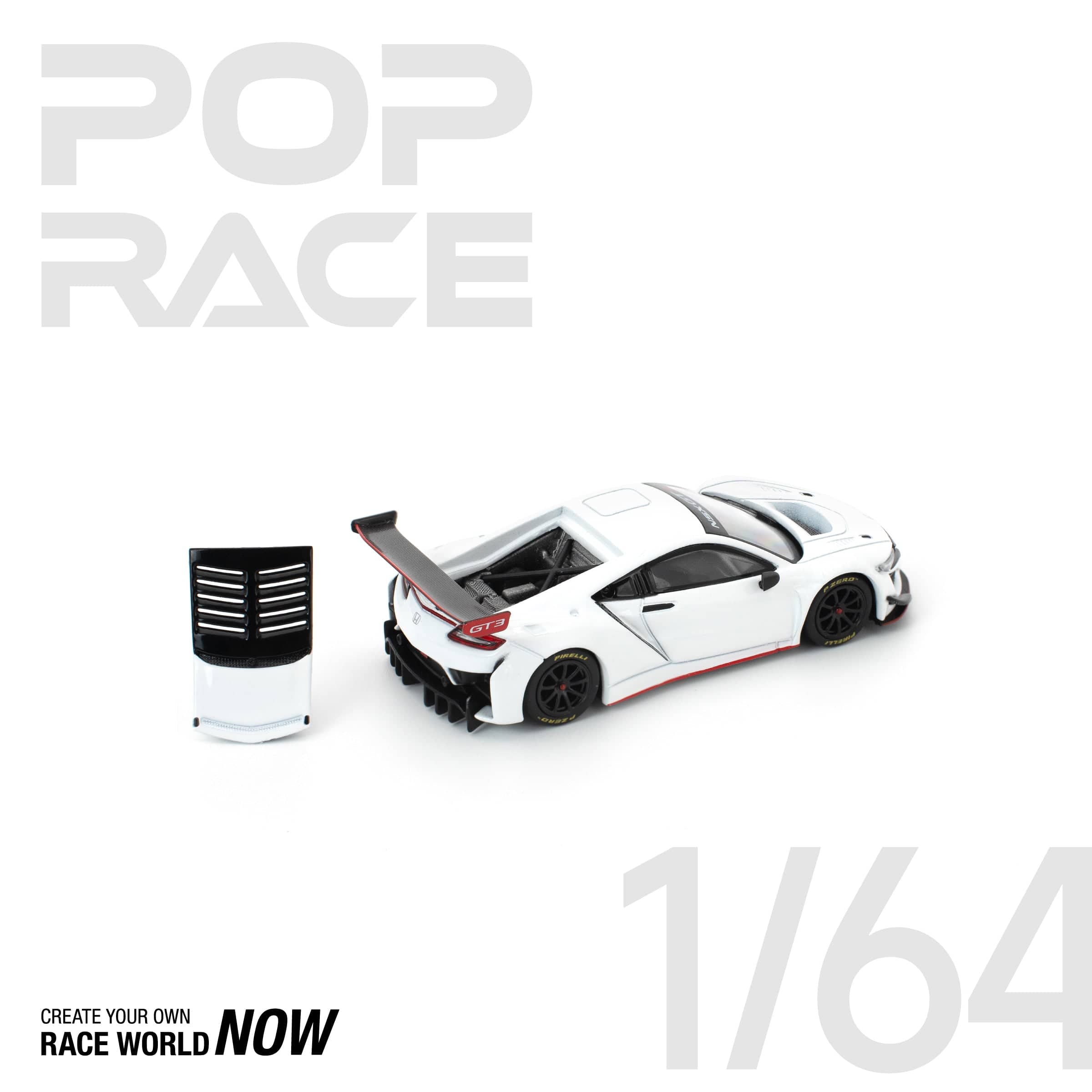 Pre-order) Honda NSX GT3 EVO22 White Pop Race 1/64 scale – Hanz Driven