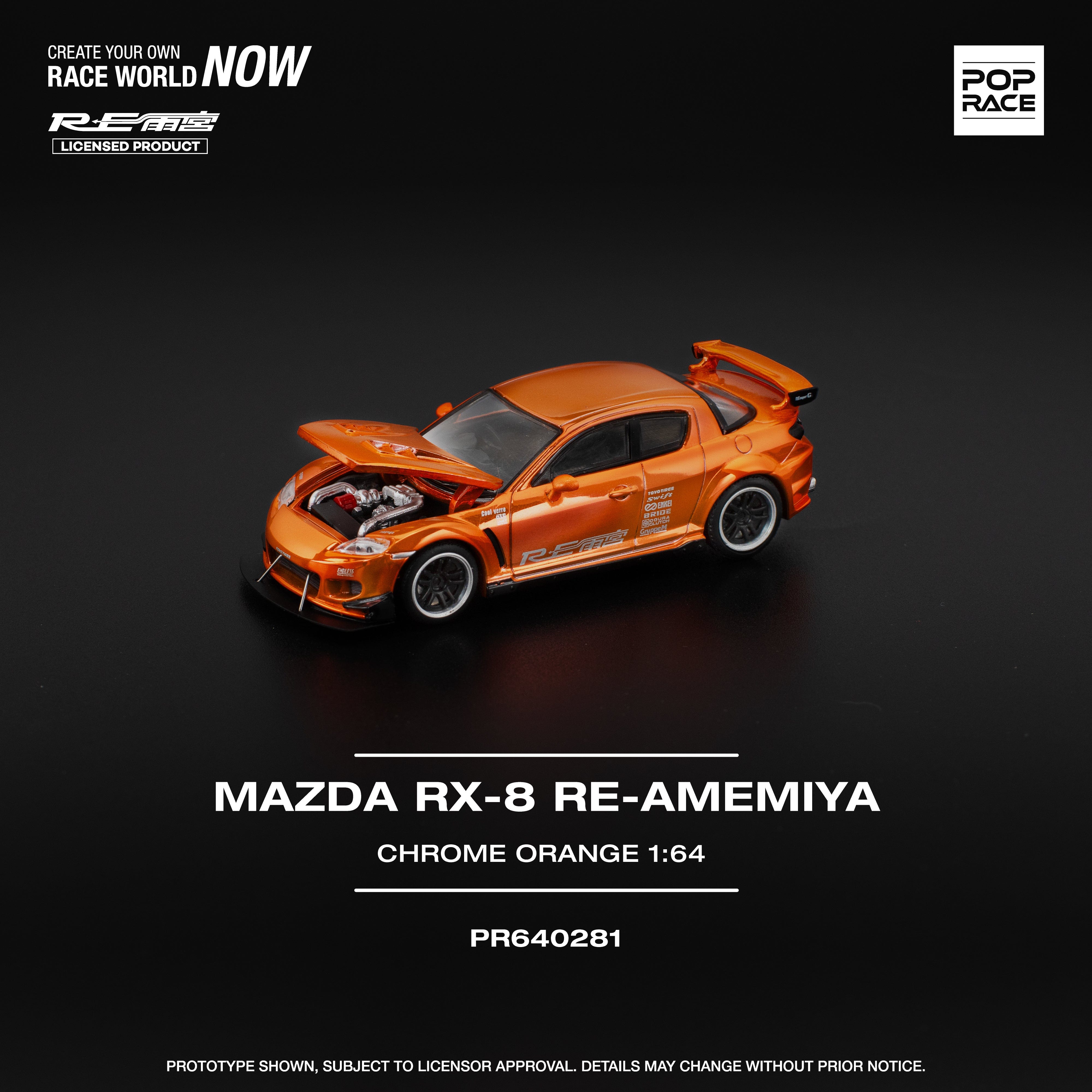 Pre-order) Mazda RX-8 Re-Amemiya Chrome Orange Pop Race 1/64