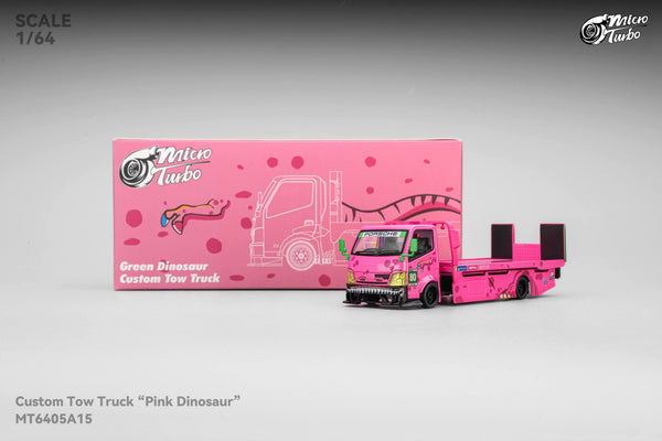 Pink Roxy Dino Custom Tow Truck Flat Bed Micro Turbo Mega Gear 1