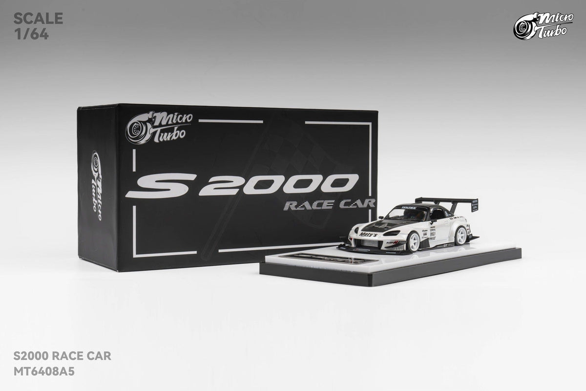Honda S2000 Metallic White Micro Turbo 1/64 scale MT6408A5