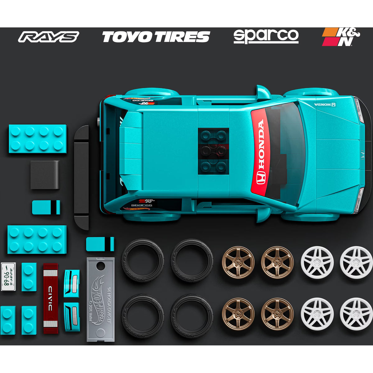 Custom 90 Honda Civic EF Mattel Brick Shop
