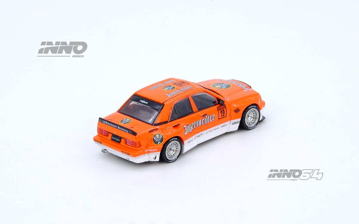 Pandem Rocket Bunny BMW 190E Jagermeister Inno64 1/64 scale