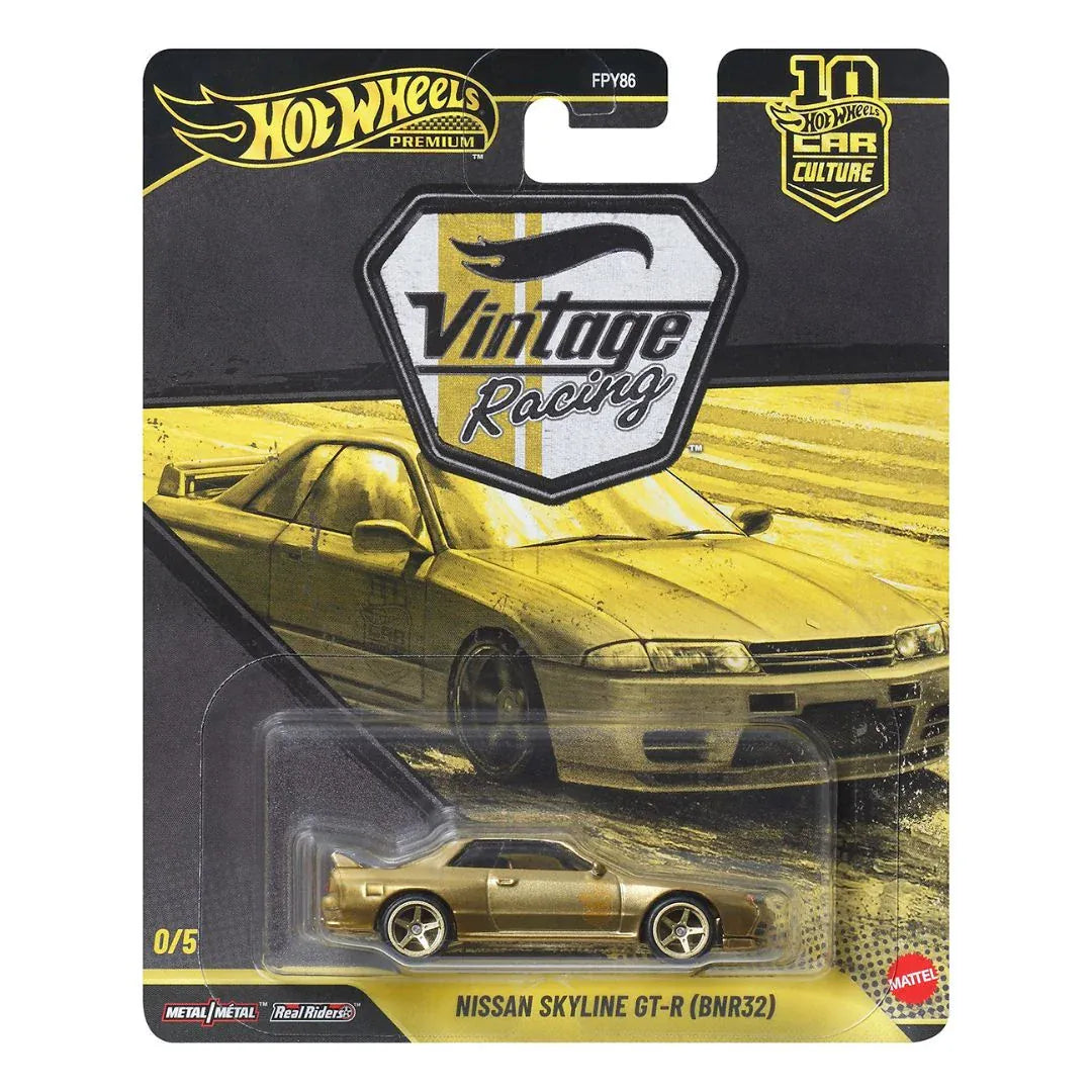 Nissan Skyline GT-R BNR32 Gold Chase Vintage Racing Hot Wheels JKF23