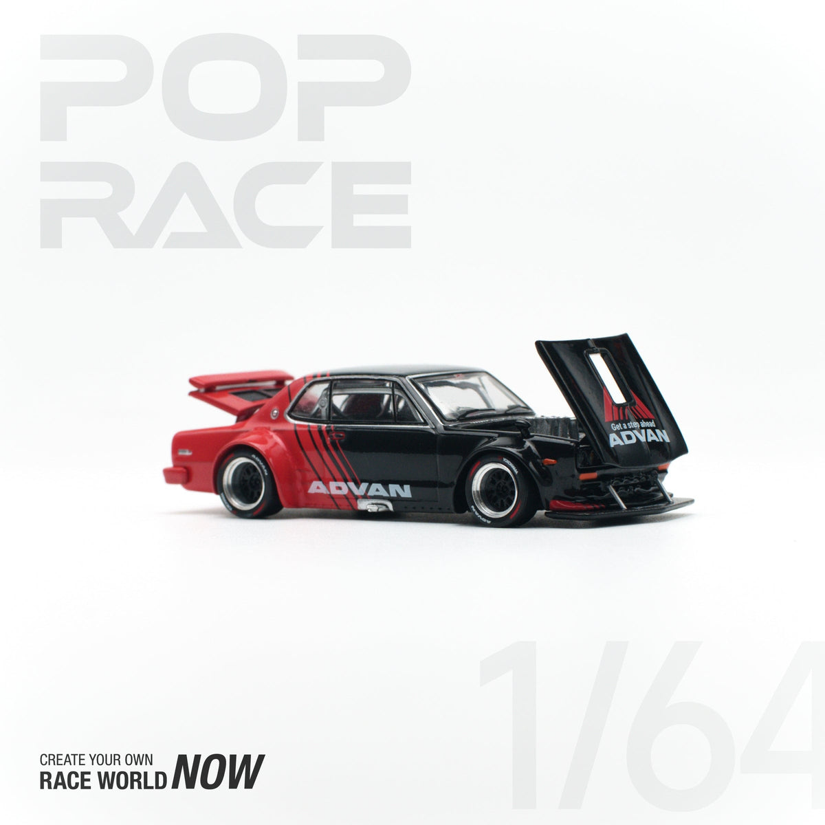 Skyline GT-R V8 Drift (Hakosuka) Advan 1/64 Pop Race PR640081