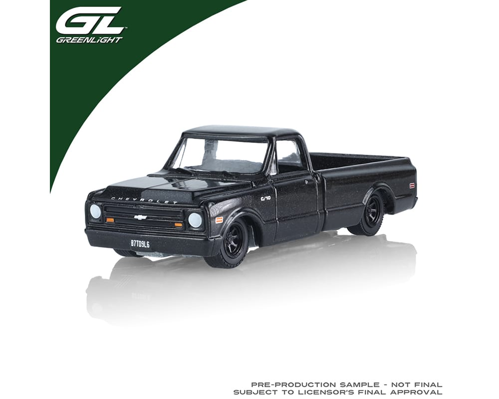 1968 Chevrolet C10 Custom Blackout Greenlight 1/64 | Hanz Driven 30627