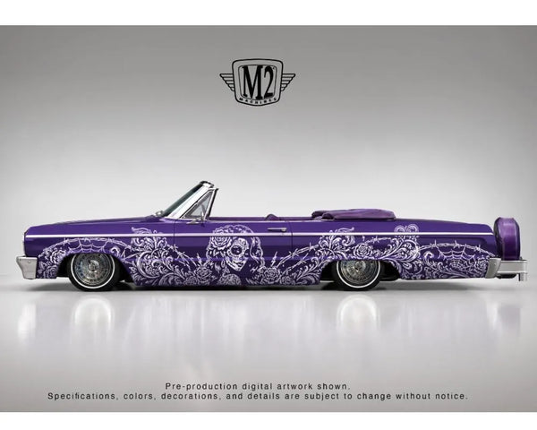 1964 Chevrolet Impala SS 409 Convertible Dia De Los Muertos Purple M2 Machines 1:64