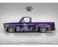 1979 Chevrolet Silverado Stepside Dia De Los Muertos Purple M2 Machines 1:64