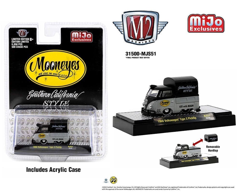 (PRE-ORDER) 1960 Custom Volkswagen Short Pickup with Canvas Cover Mooneye’s Limited Edition M2 Machines
