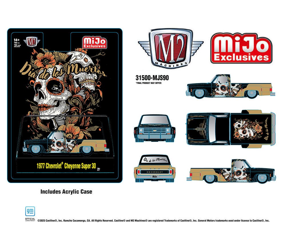 1977 Chevrolet Cheyenne Super 30 “Dia De Los Muertos” 2025 Black Gold  M2