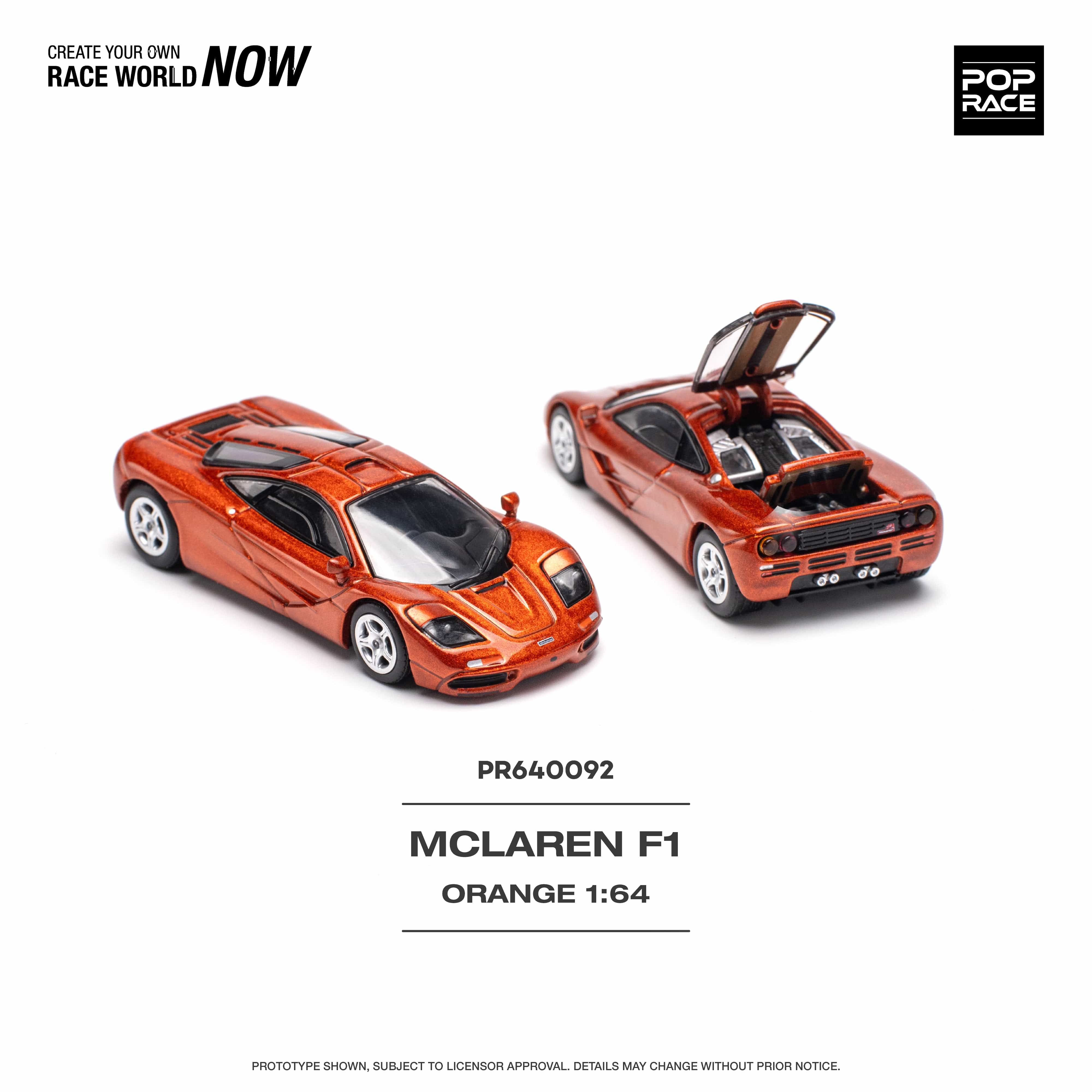 McLaren F1 Orange Pop Race 1/64 scale – Hanz Driven