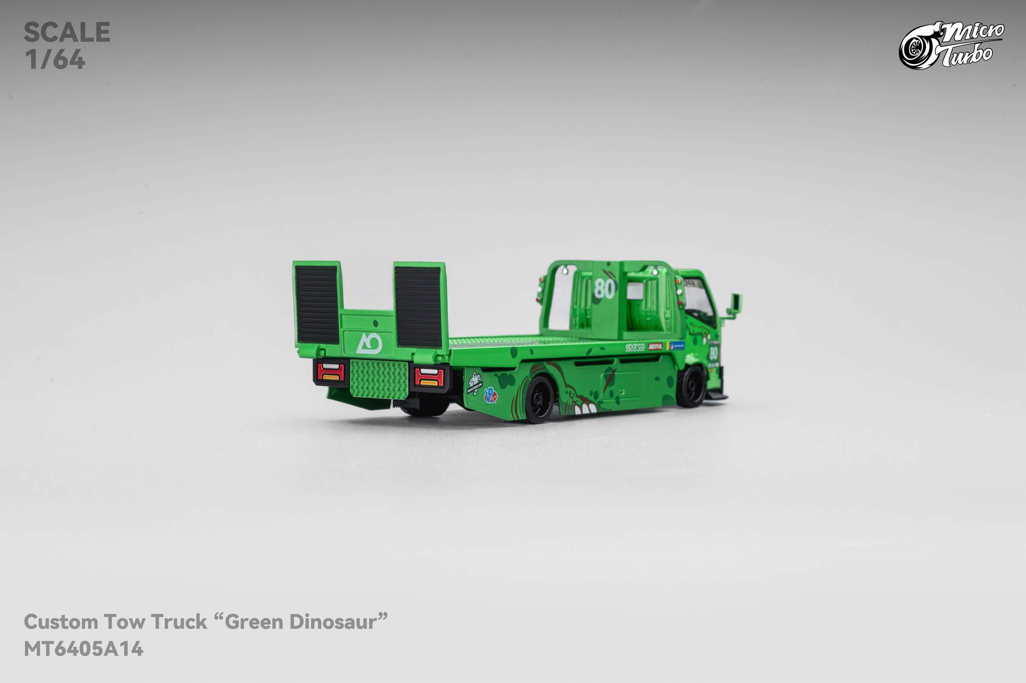 Green Rexy Dino Custom Tow Truck Flat Bed Micro Turbo Mega Gear 1