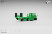 Green Rexy Dino Custom Tow Truck Flat Bed  Micro Turbo 1/64 scale