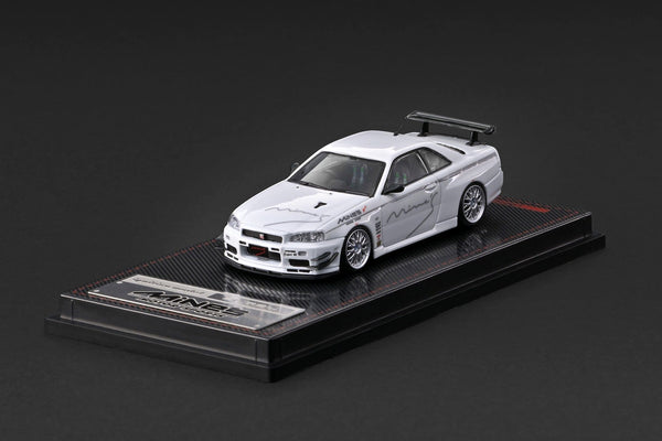 (PRE-ORDER) Nissan Skyline GT-R Mine's R34 White Ignition Model 1/64 IG4092