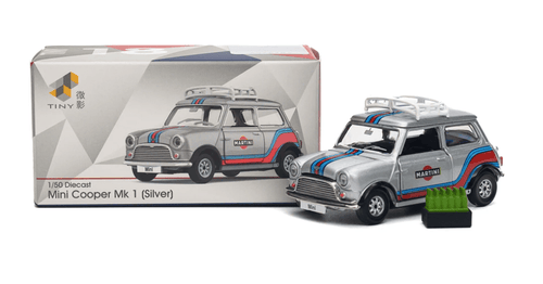 Mini Cooper Mk 1 Silver Martini Tiny 1:50 scale – Hanz Driven