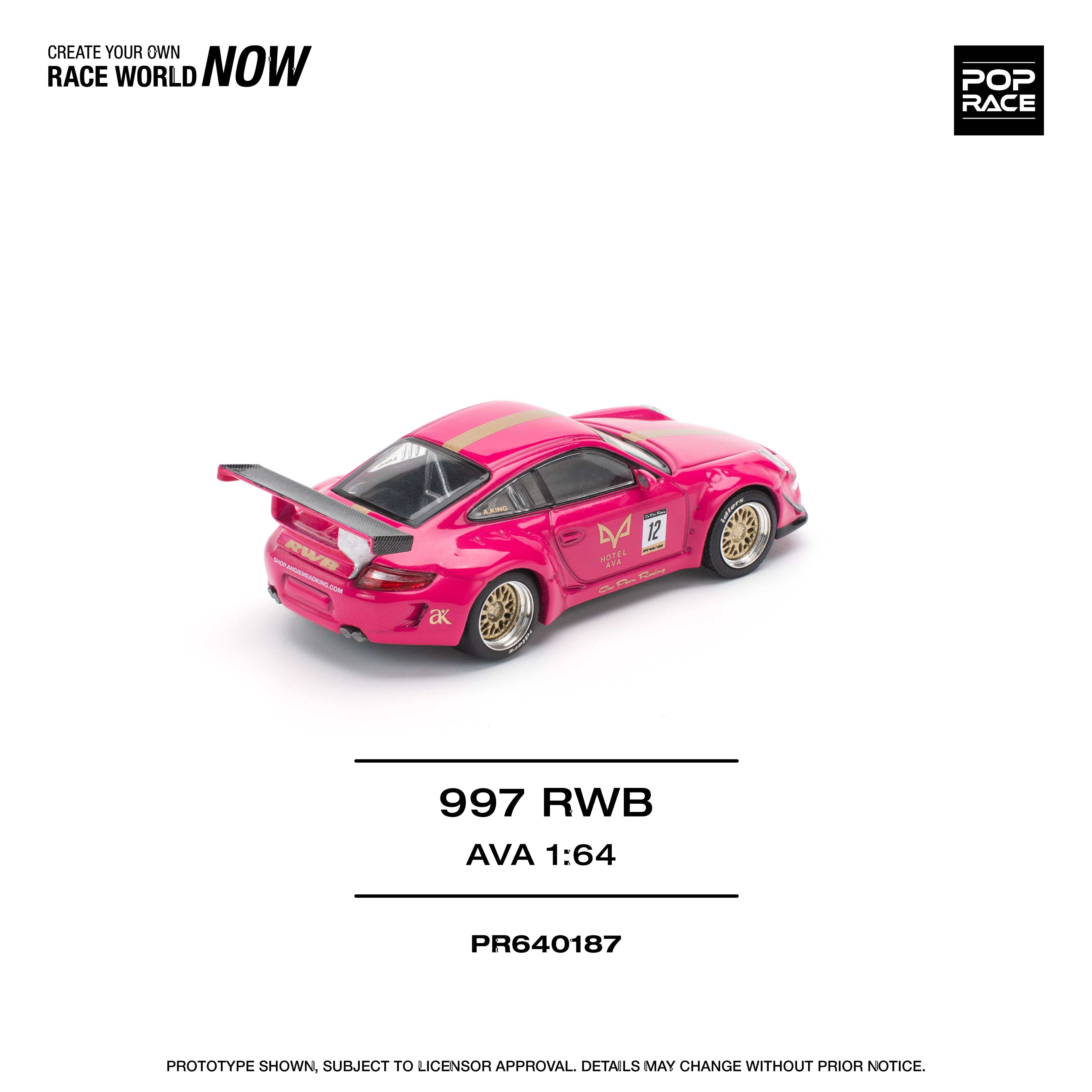 PRE-ORDER) Porsche RWB 997 Pink AVA Pop Race 1/64 scale – Hanz Driven
