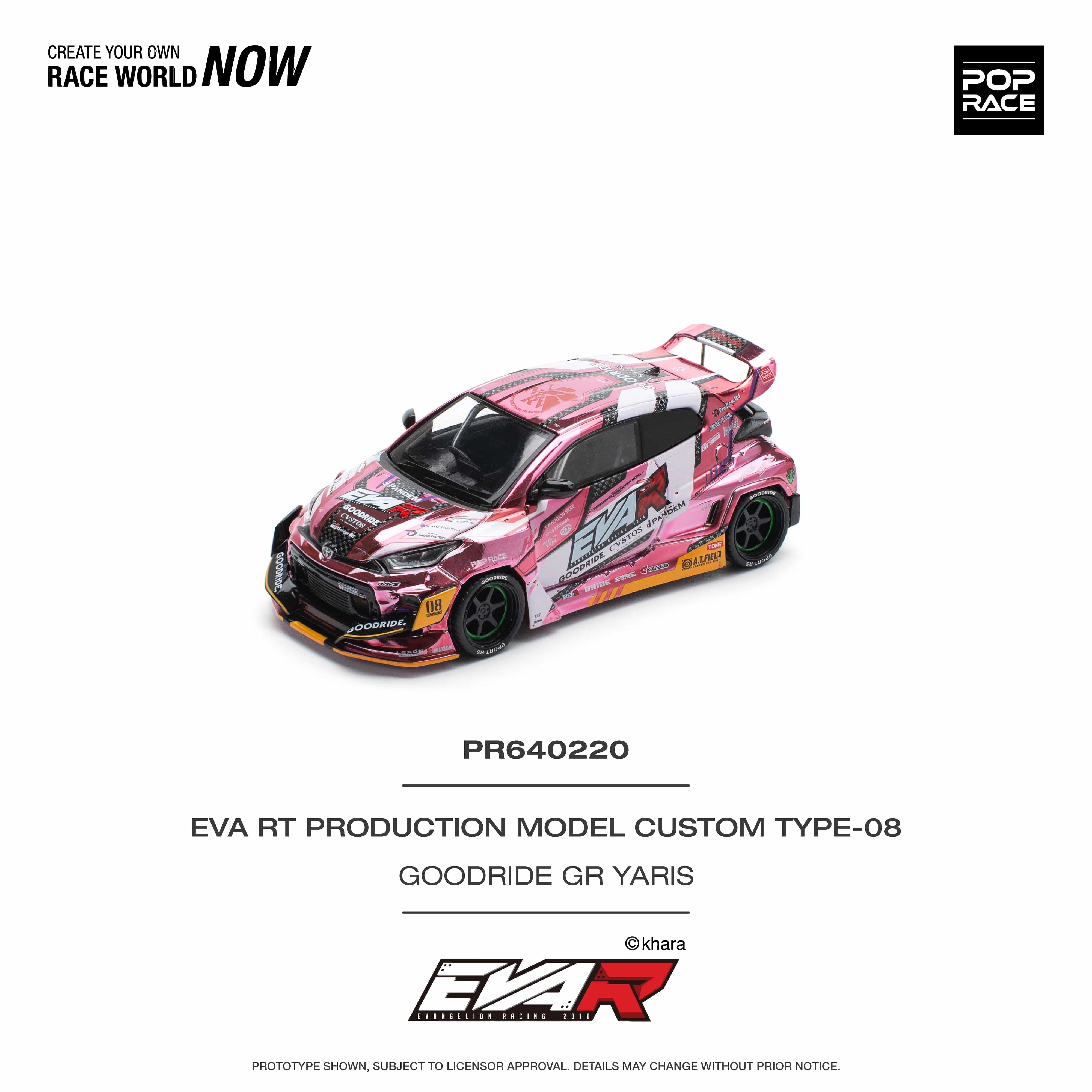 POP RACE EVA RT GR YARIS コンプセット Toyota Pandem GR Yaris Eva RT Production Model Pink Pop Race 1/64