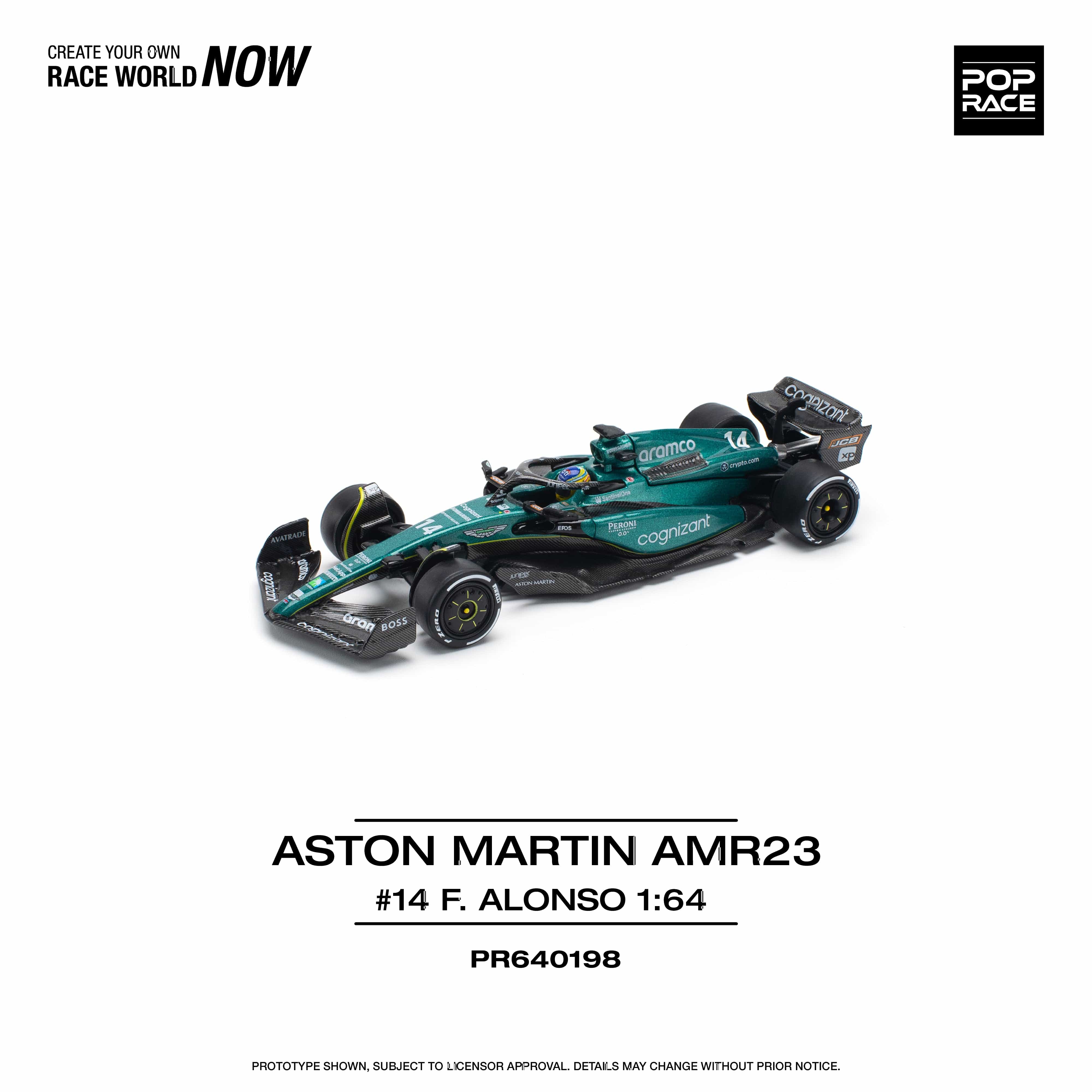Pre-order) Aston Martin AMR23 F1 Fernando Alonso Pop Race 1/64