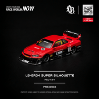 (PRE-ORDER) Nissan Skyline LB-ER34 Super Silhouette Red Pop Race 1/64 PR640594