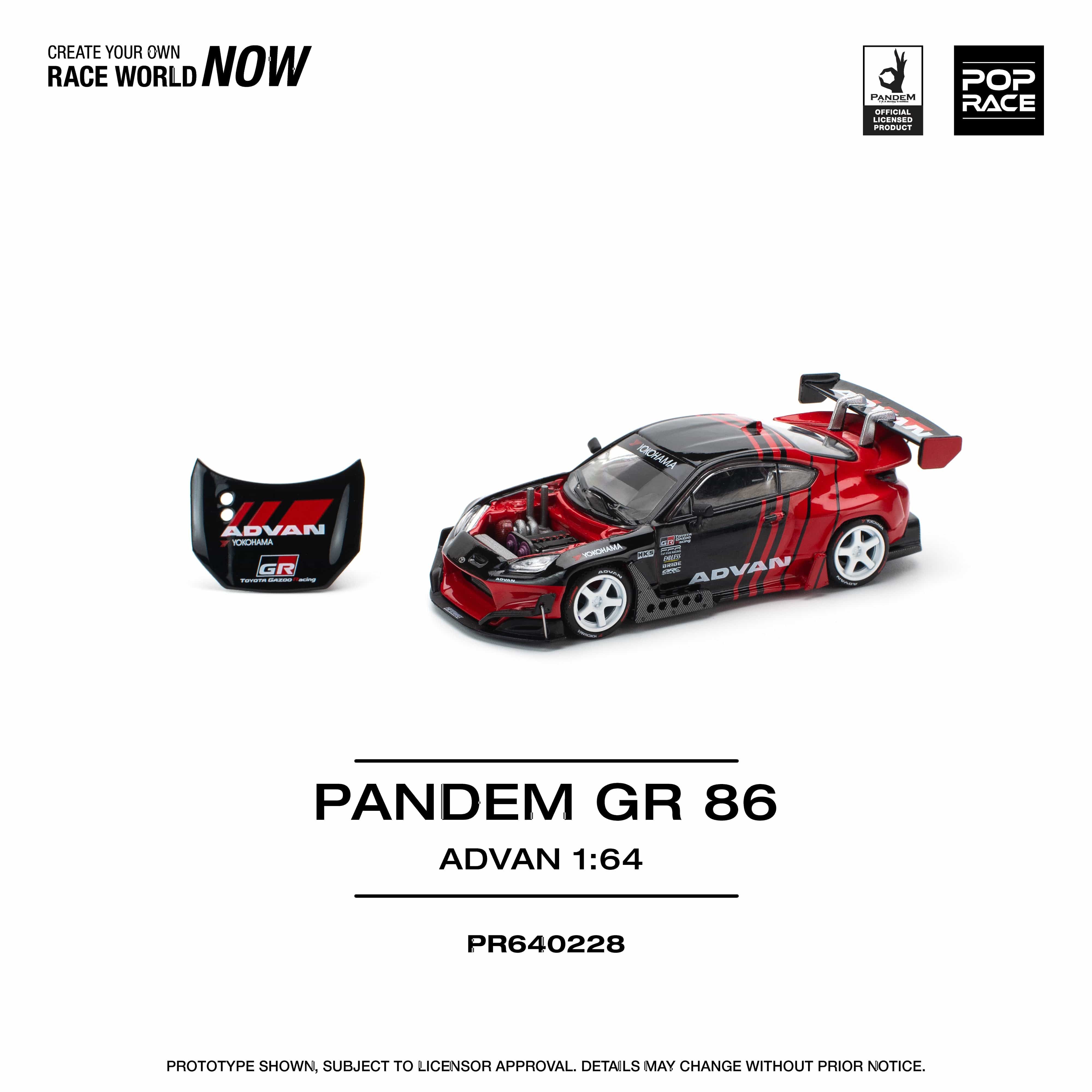 Toyota GR86 Pandem Advan Pop Race 1/64 scale – Hanz Driven