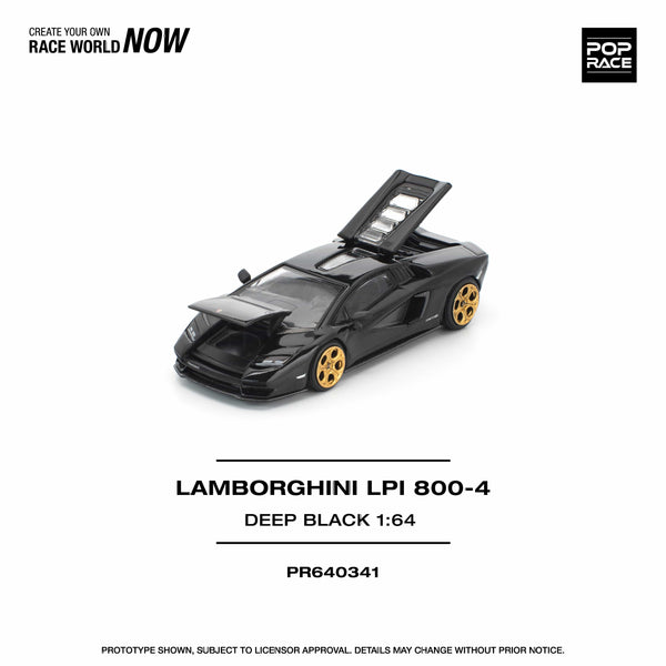 Lamborghini Countach LPI 800-4 DEEP BLACK Pop Race 1/64 scale