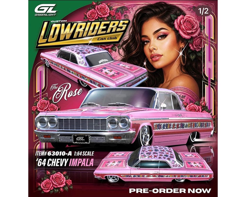 Custom Lowriders 1964 Chevrolet Impala SS Rose Pink Greenlight 1/64 63010-A