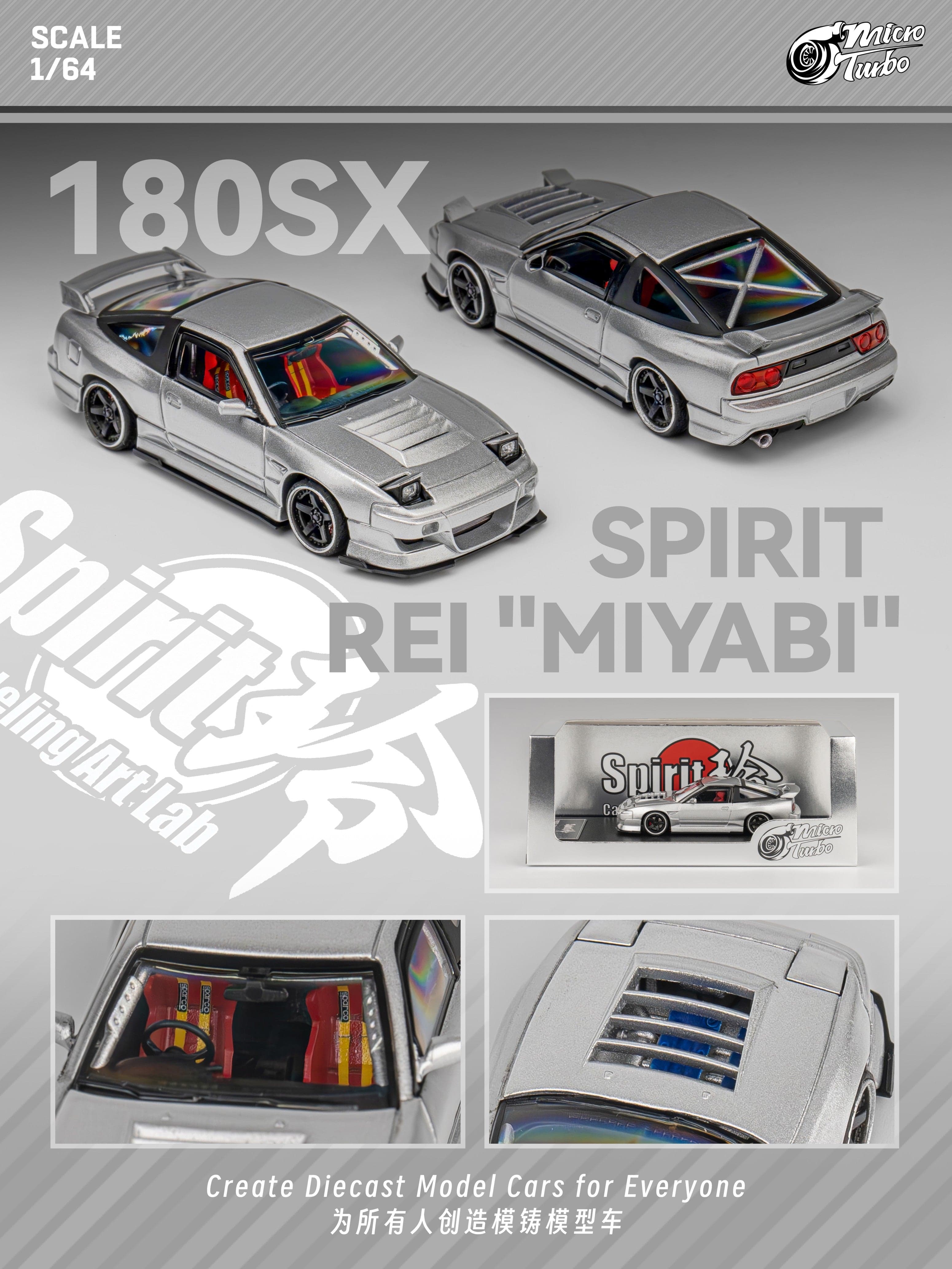 Nissan 180SX RB Metallic Silver Micro Turbo 1/64 scale – Hanz Driven