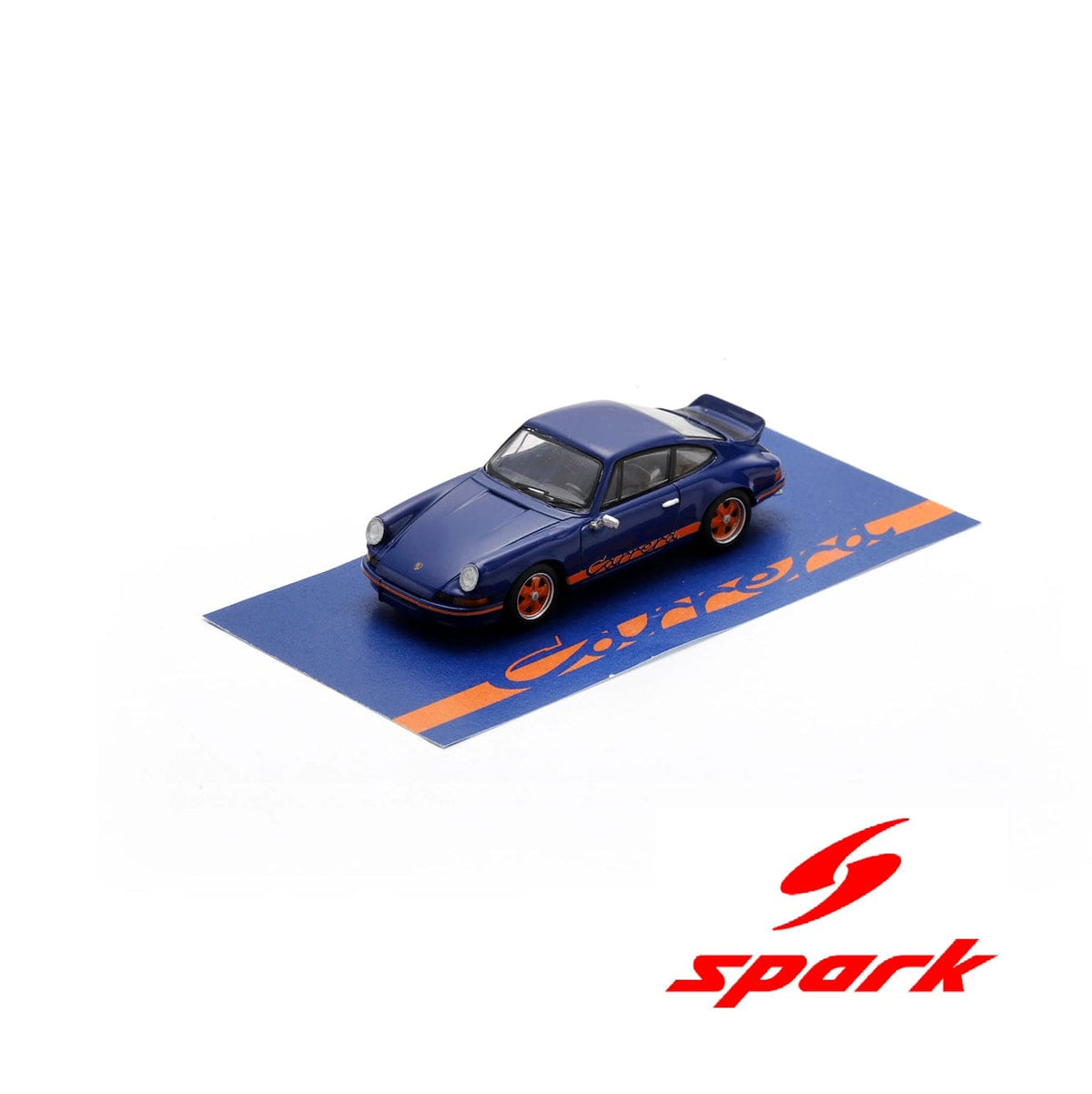 Porsche 911 2.7 RS Blue with orange stripe Spark 1:64 scale