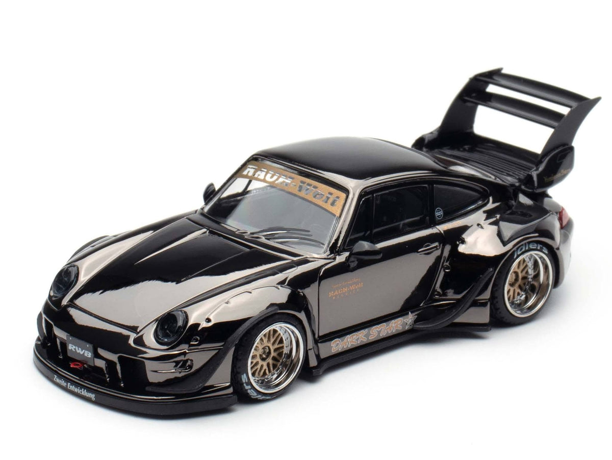 Chrome Metallic Black Porsche Rauh-Welt Begriff RWB 993 Black Ignition Model 1/64 scale IG3870 CHASE